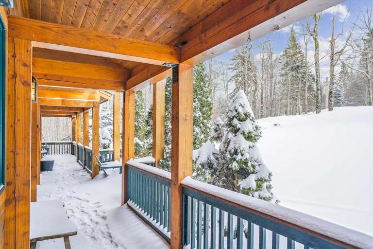 Covered Porch with Winter Views
