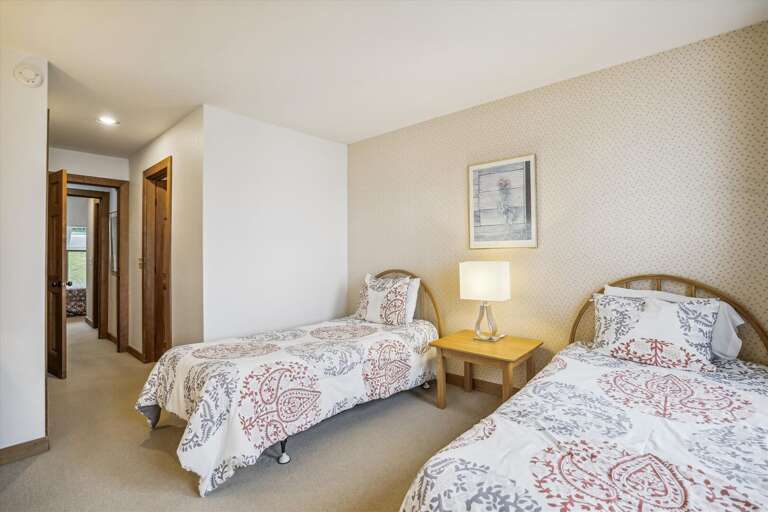 This bedroom has comfortable twin beds.