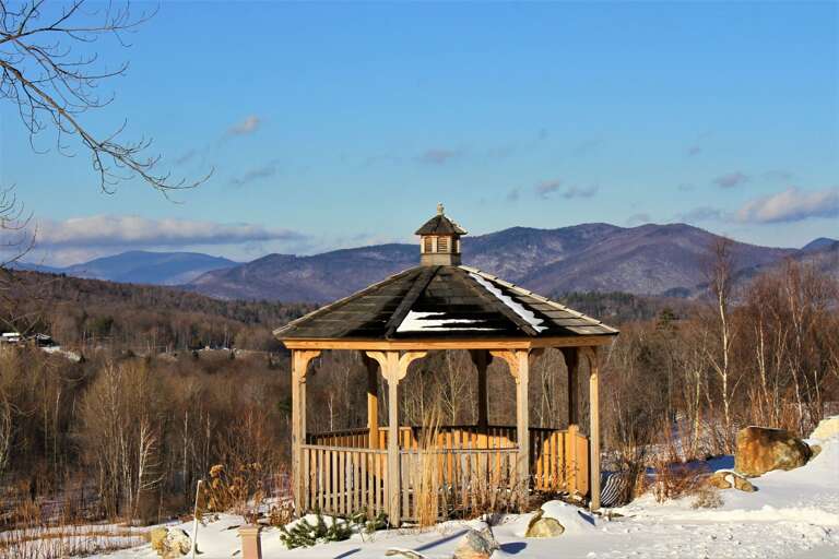 Gazebo on the property with gorgeous Killington views