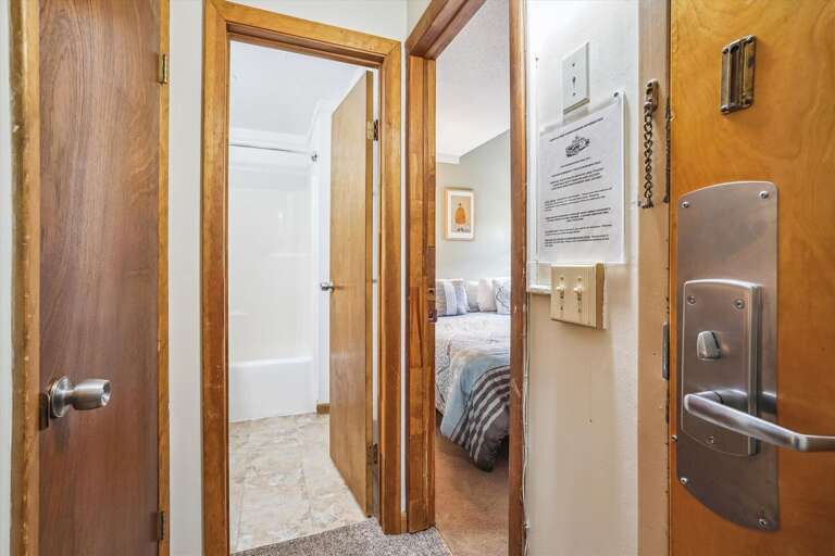 Welcome to Whiffletree E8.  Entrance to master bedroom and  bathroom