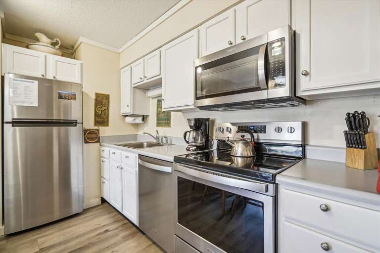 Stainless steel appliances.