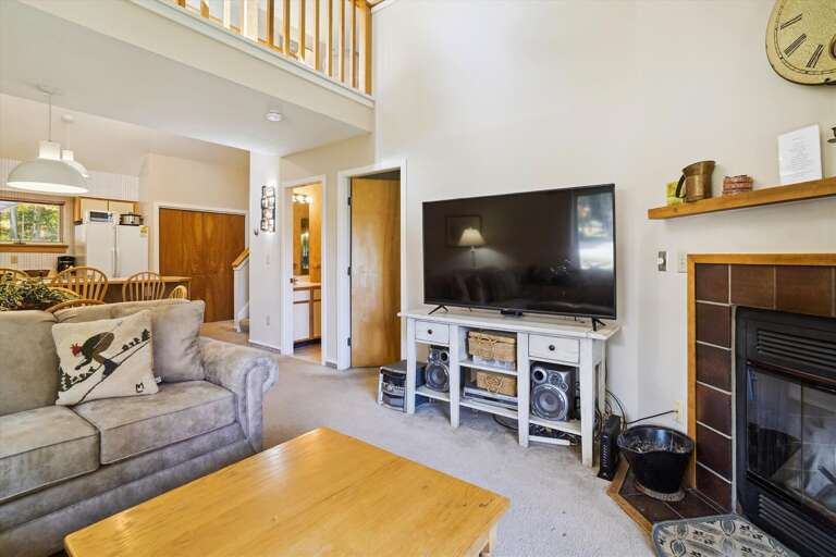 Enjoy the large flat screen tv.