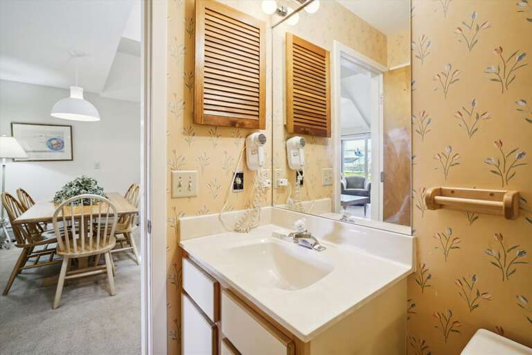 Well lit area to get ready for the day.