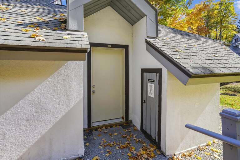 Woodshed near the door.