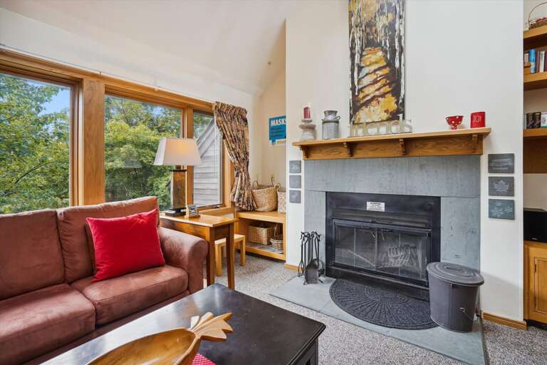 Warm up around the wood fireplace, great after a cold day.