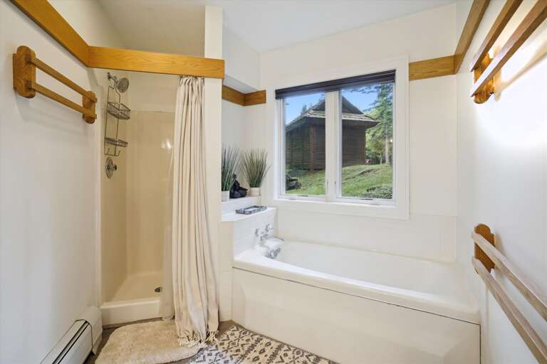Separate tub and shower.