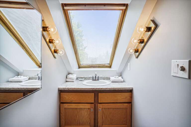 Lots of natural light from the sky light in your bathroom Lots of natural light from the sky light in your bathroom