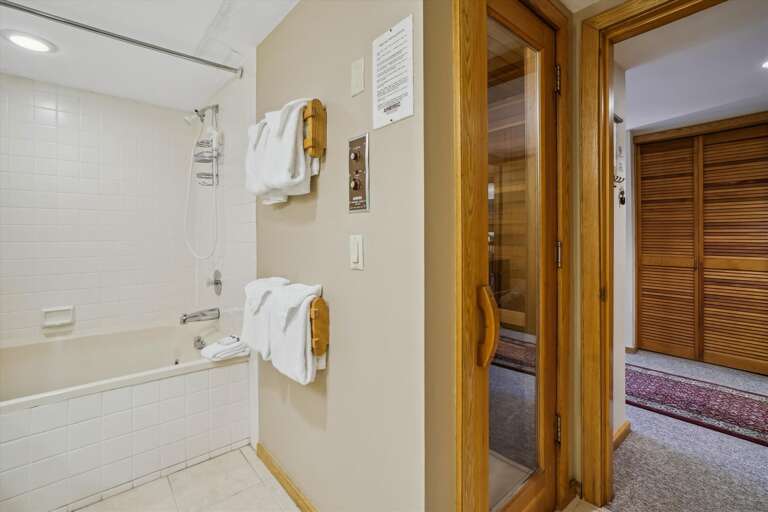 Full bathroom with private Sauna