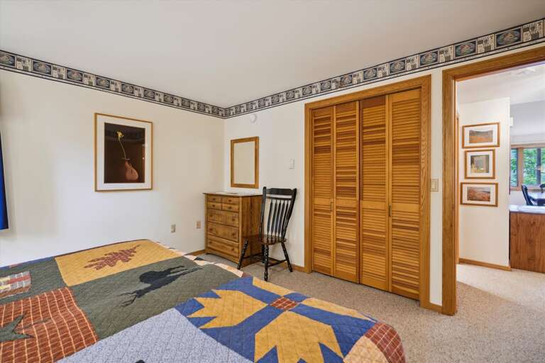 King bedroom with plenty of storage space