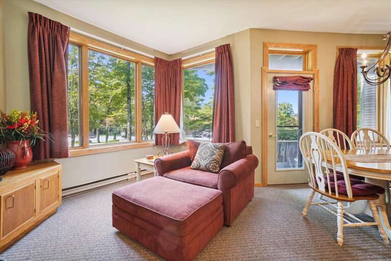 Extra seating with easy access to your deck.  Enjoy the nature lighting and scenery!