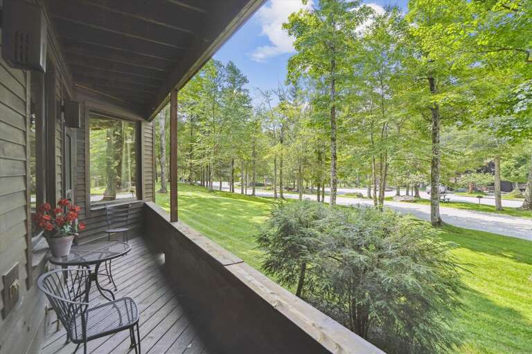 View from your private deck.  Every season has its own charm.