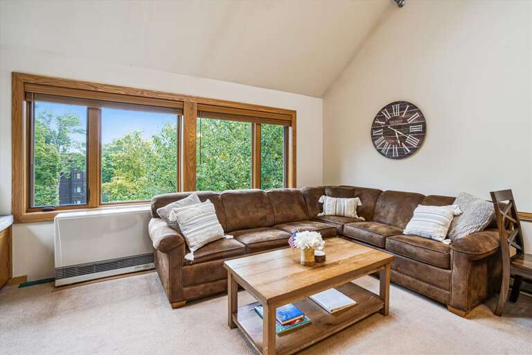 Bright and modest living space.   Plenty of comfortable seating.