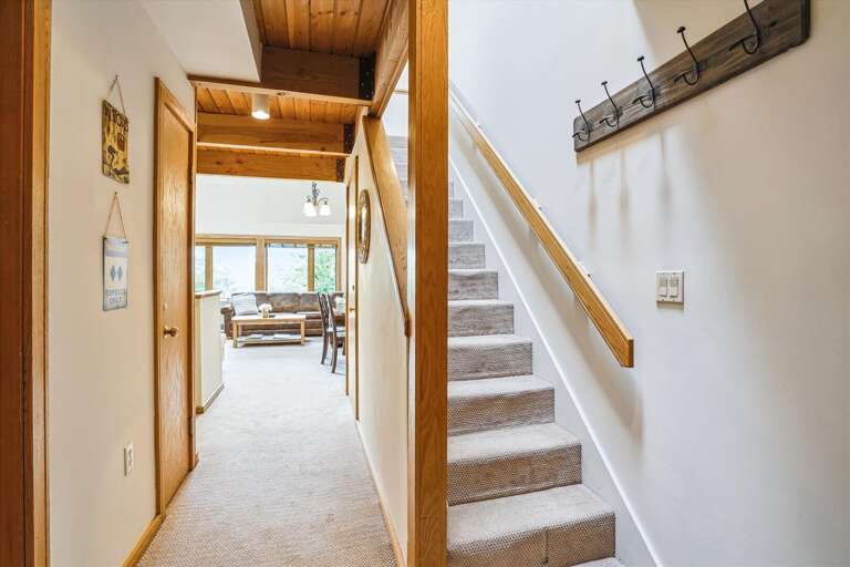 Entrance to loft bedroom and main living space