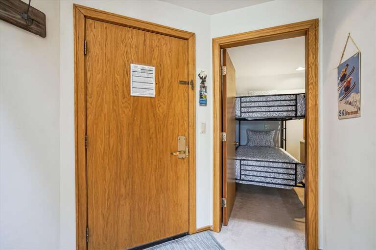 Entrance to your unit w/ immediate access to the twin bedroom (2 sets of bunks, sleep 4)