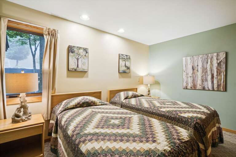 Enjoy the calming colors in the twin bedroom. Enjoy the calming colors in the twin bedroom.