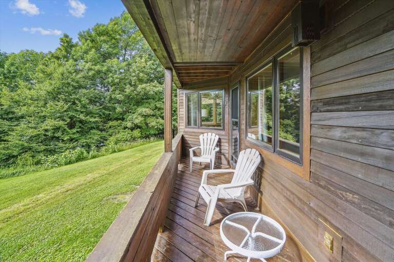 View from your private deck.  Every season has its own charm. View from your private deck.  Every season has its own charm.