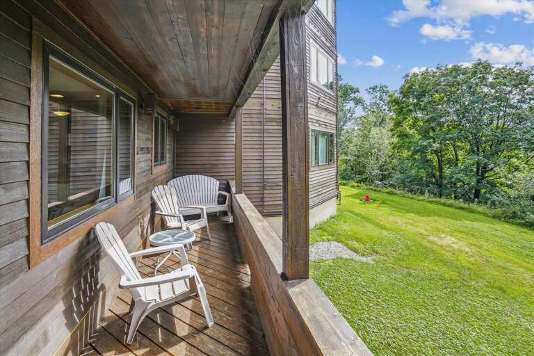 View from your private deck.  Every season has its own charm. View from your private deck.  Every season has its own charm.