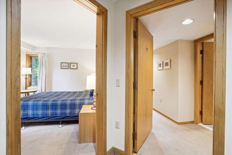 Looking into the queen sized bedroom. Looking into the queen sized bedroom.