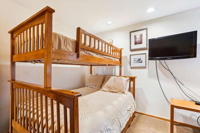 Flat screen TV to enjoy before bedtime.