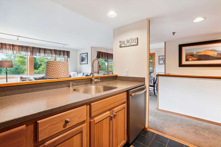 Spacious counter tops in the kitchen.