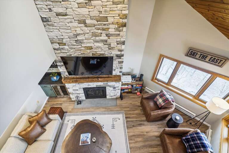 Aerial view from the loft of your living area.