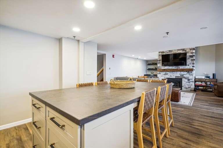 This dining area is so versatile!   Can be used to serve and as a dining table, seats 8