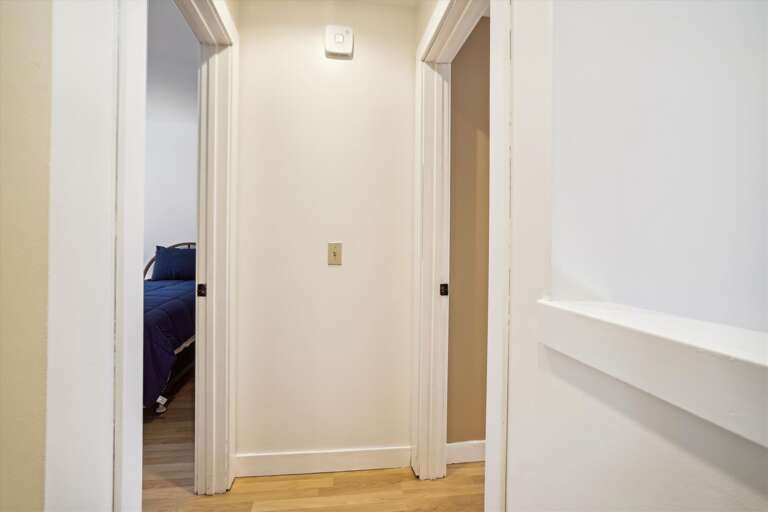 Between the bedrooms.