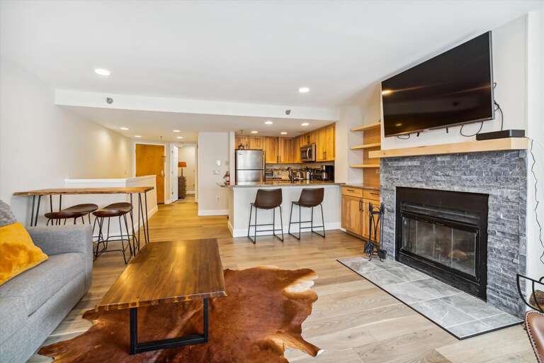 Enjoy the wood burning fireplace after a long day. Enjoy the wood burning fireplace after a long day.