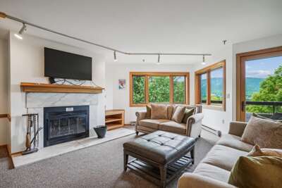 Bright Living Space with Mountain Views