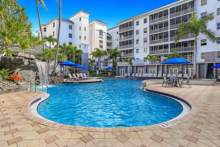 Poolside Paradise, Palm-lined, Azure Allure