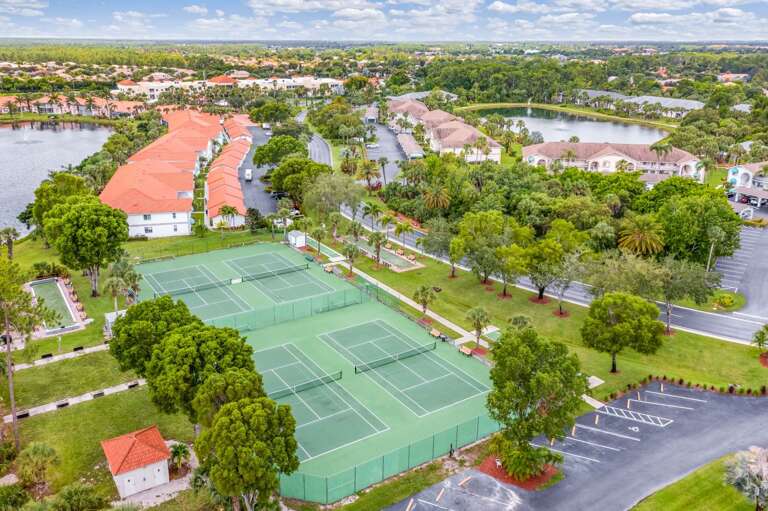Aerial View of Tennis Courts