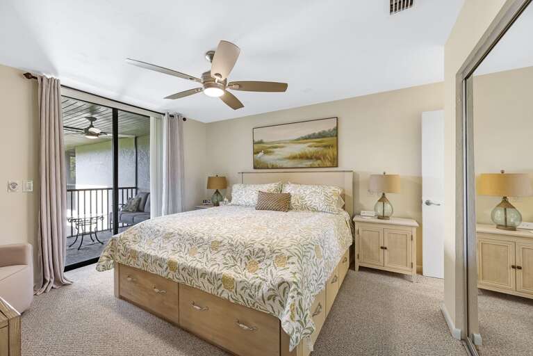 Primary Bedroom with King Bed and TV