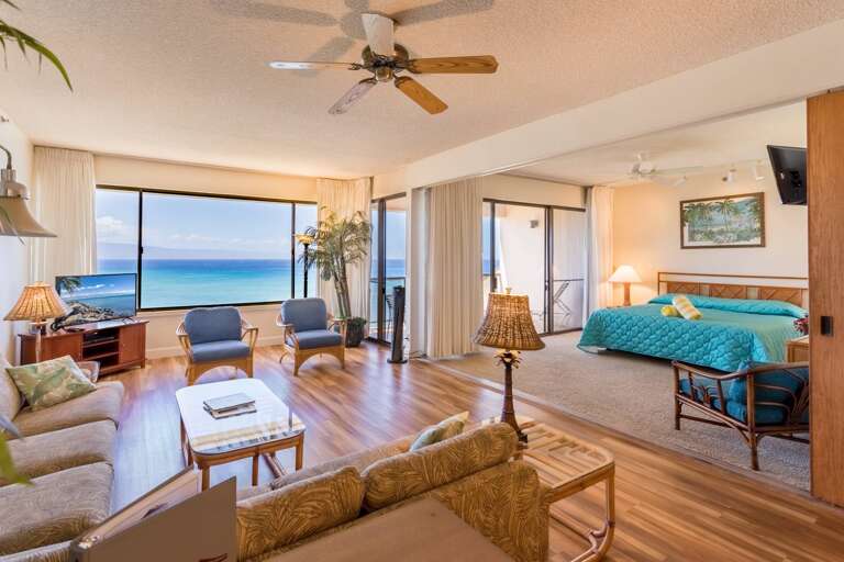 Beachfront Living Area With Open Balcony And Ocean View