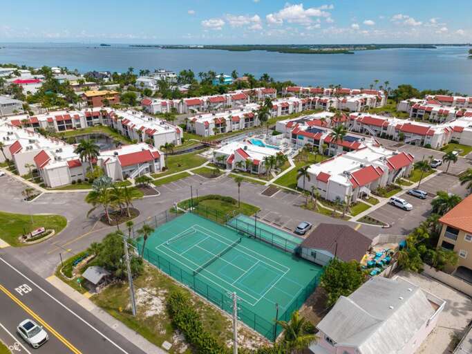 Aerial View of Tennis Courts