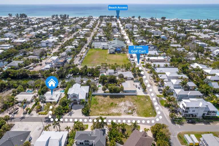 3 Min Golf Cart Ride to Beach