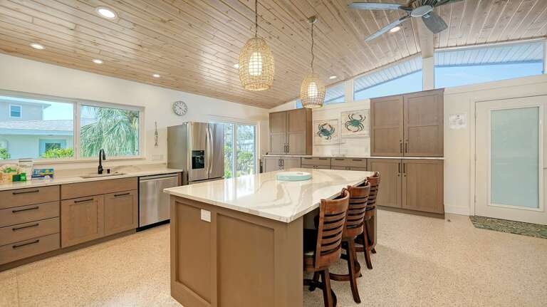 Head to the back patio