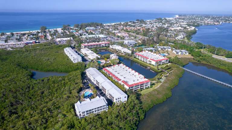 Aerial View of Waterways to the Bay