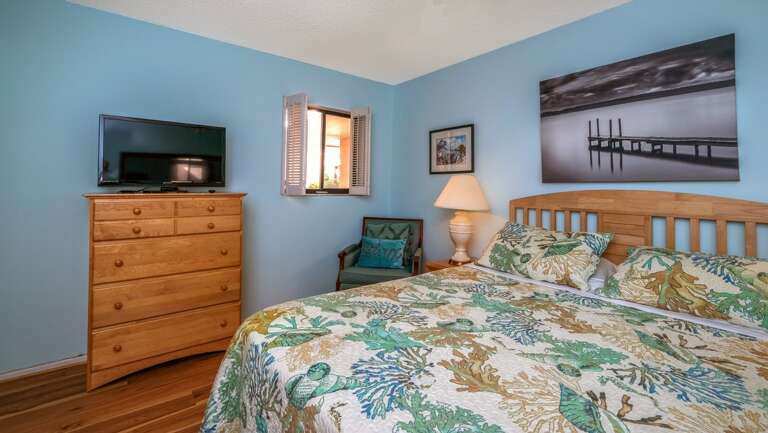 Second Bedroom has Queen Bed and TV