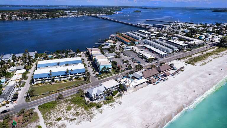 Beach and Tiki across the street