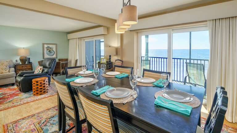 Dining room seats six