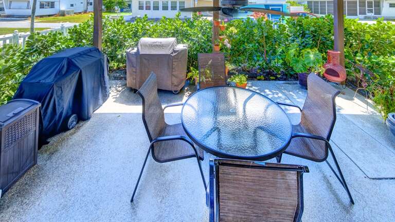Grilling area on lower patio in back
