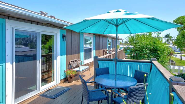 Relax with  refreshments on the balcony