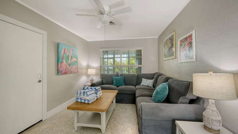 Living room with door to connect South unit