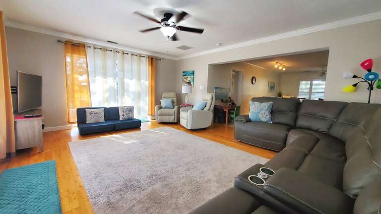 Great Social Space with Large Smart TV Great Social Space with Large Smart TV