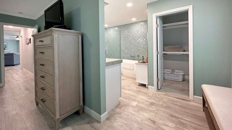 Large Walk-In Closet and Dressing Bench