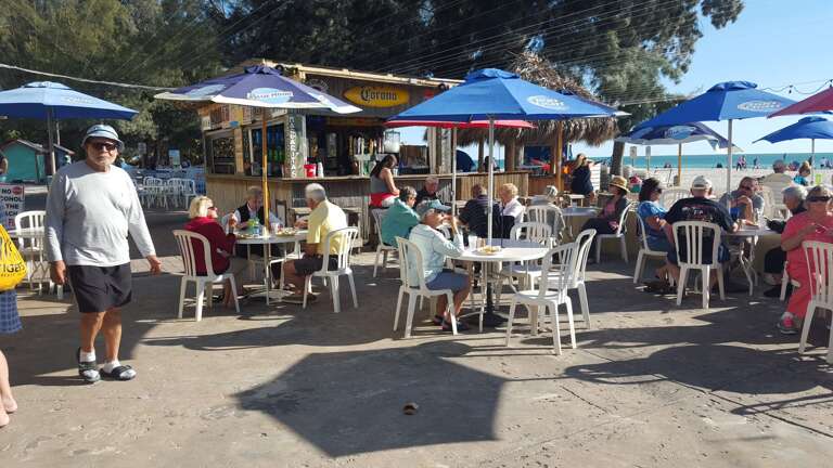 Stoll south to breakfast, lunch and dinner at the Beach cafe