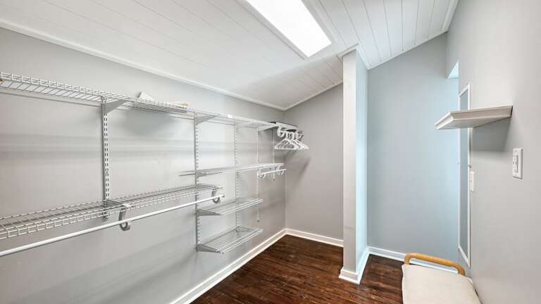 Dressing area in the walk-in closet
