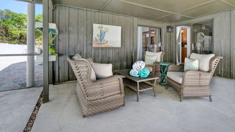 Enjoy the Shaded Patio Seating