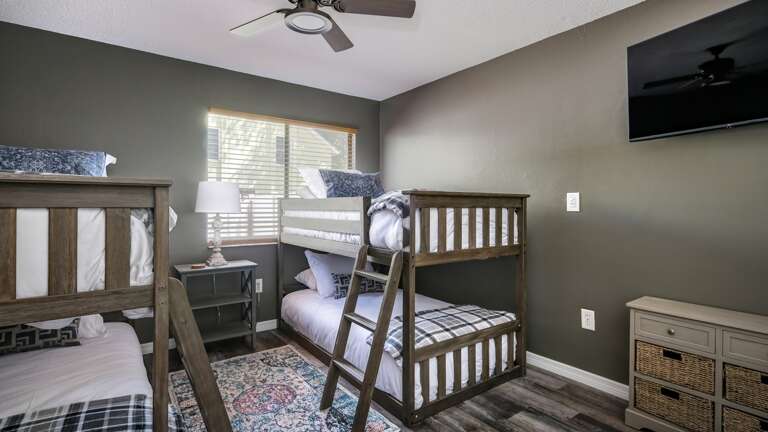 Fourth Bedroom has Bunk Beds and TV