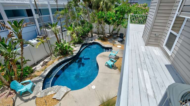 Balcony view over the pool